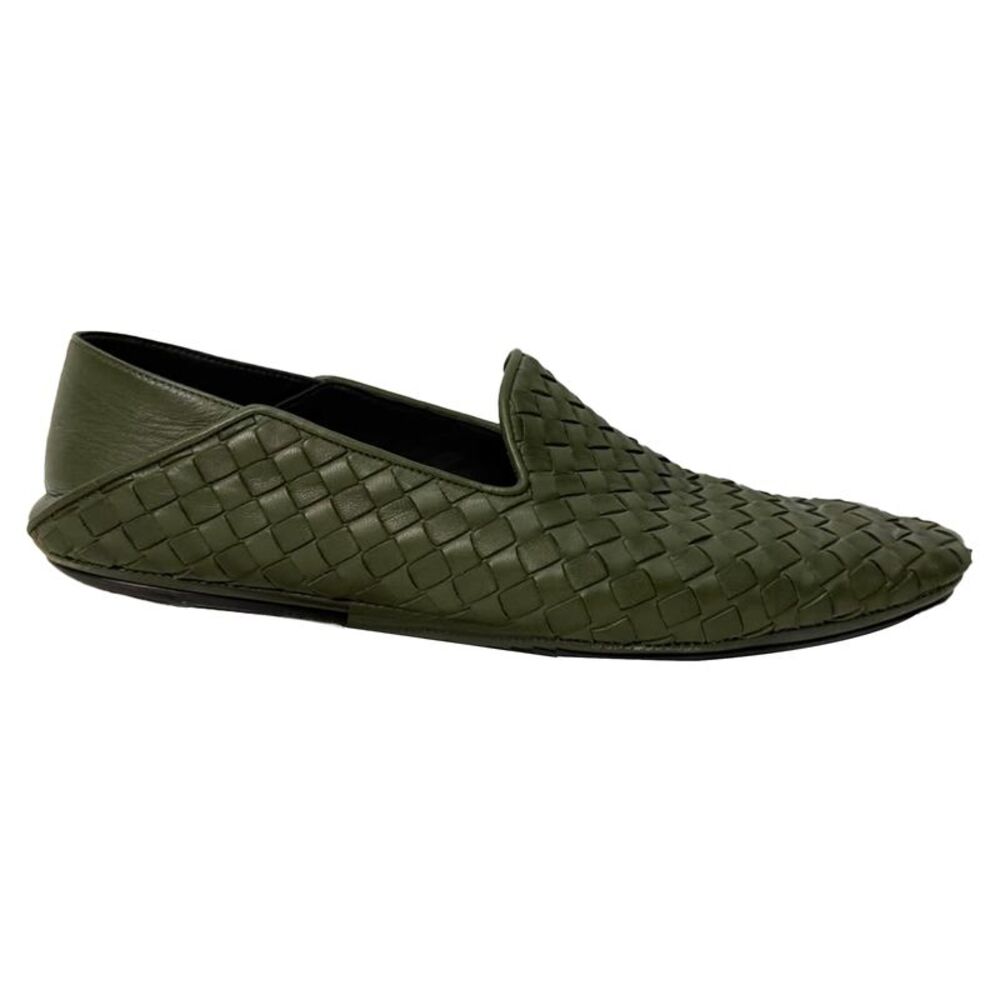 Bottega Veneta Intrecciato Convertible Slip-On Loafers in Olive Leather